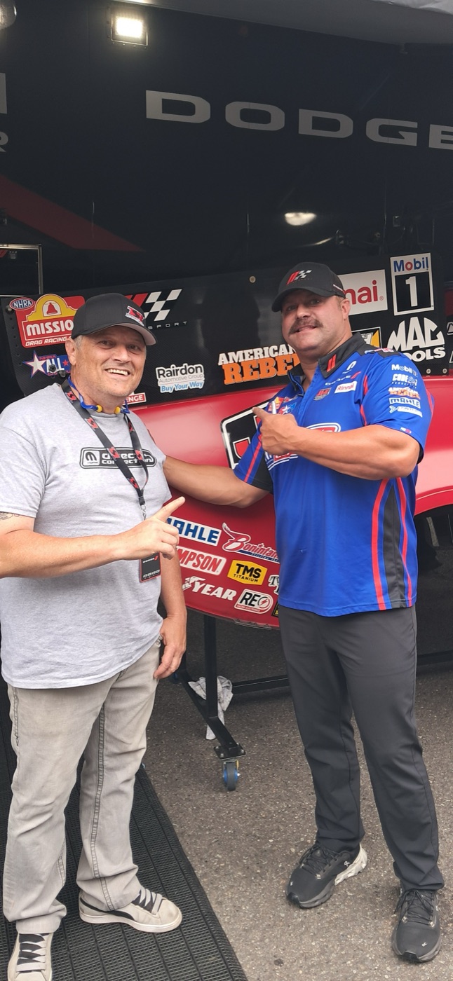 JOEY in front of the Direct Connection Dodge trailer at Pacific Raceways